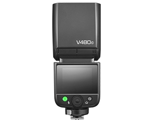 Godox V480, 1,7 sek./side, Trådløs forbindelse, 32 kanaler, 361 g, Kompakt blitz