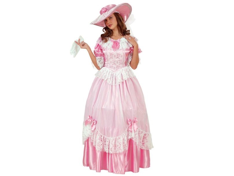 Rosa Renaissance-Kleid Mit Hut