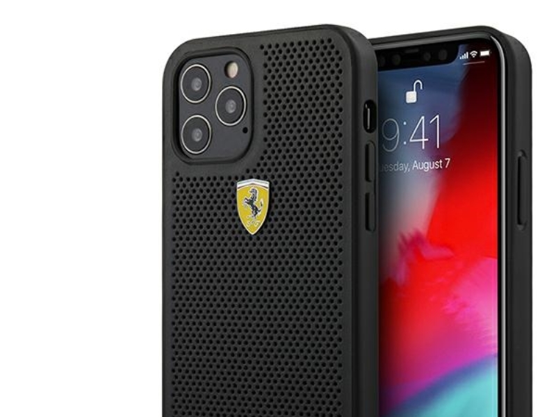 Ferrari Fespehcp12lbk Iphone12 Pro Max 6,7" Hardcase On Track Perforated Sort