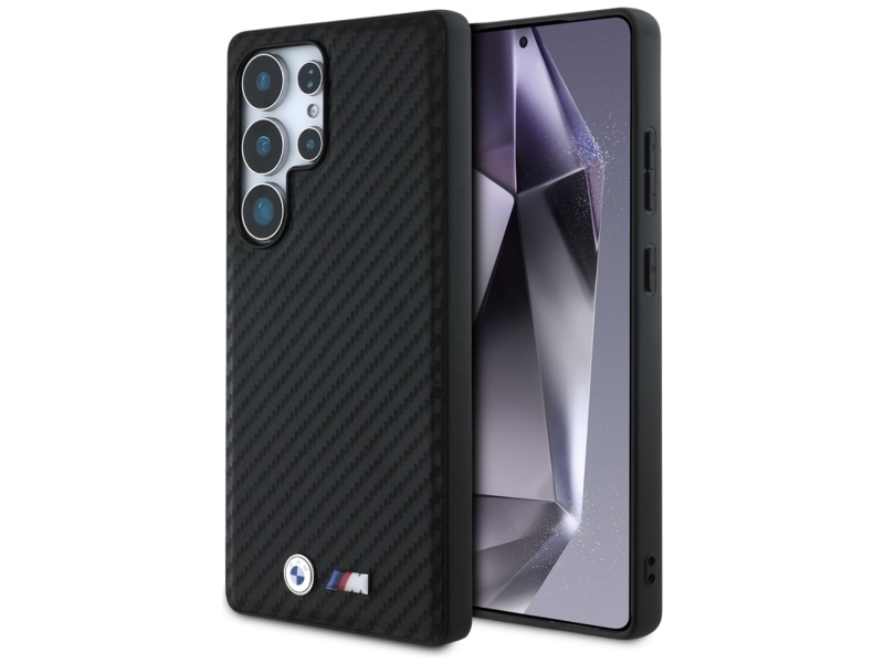 Bmw Læder Carbon Magsafe-Cover Til Samsung Galaxy S25 Ultra - Sort