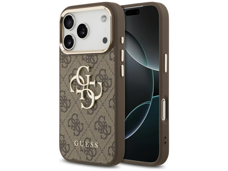 Guess 4G Big 4G Classic Logo Case Für Iphone 17 Pro - Braun Und Gold