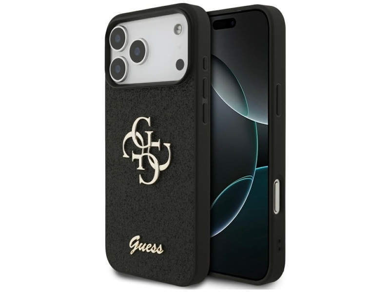 Guess Fixed Glitter Big 4G Case Für Iphone 17 Pro Max - Schwarz