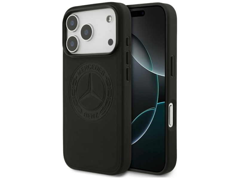 Mercedes Leather Vintage Logo Magsafe Case Für Iphone 17 Pro - Schwarz