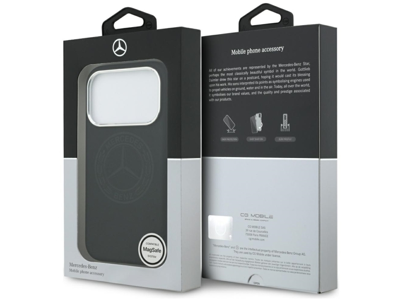 Mercedes Silicone Vintage Logo Magsafe Cover Til Iphone 17 Pro - Sort