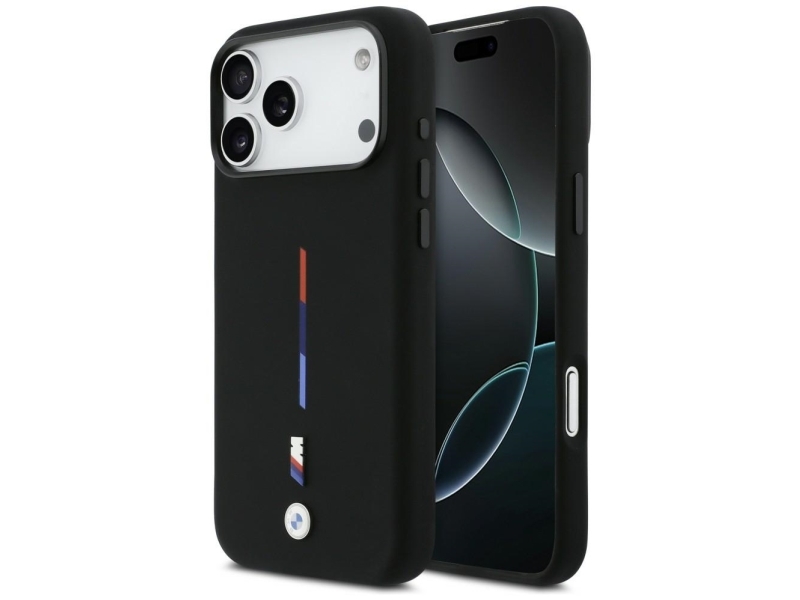 Bmw M Silicon Tricolor Line Magsafe-Cover Til Iphone 17 Pro Max - Sort