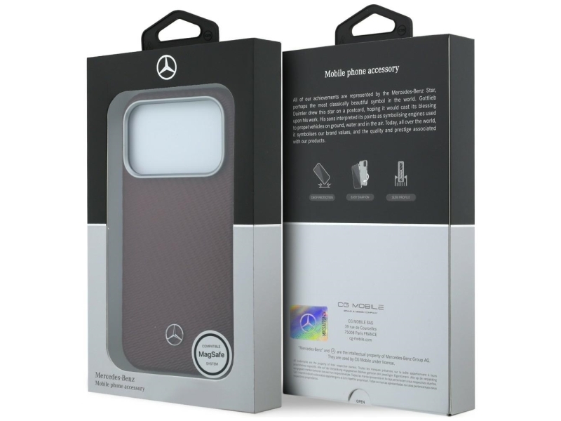 Mercedes Leather Semi-Wrap Magsafe Case Für Iphone 17 Pro - Rot