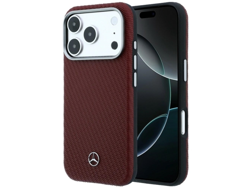 Mercedes Leather Semi Wrap Magsafe Case Für Iphone 17 Pro Max - Rot