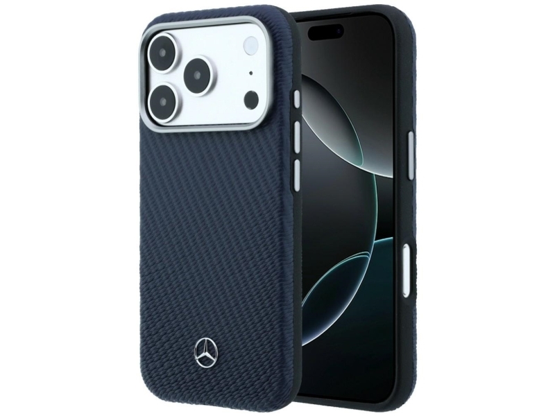 Mercedes Leder Semi-Wrap Magsafe Case Für Iphone 17 Pro Max - Navy Blue