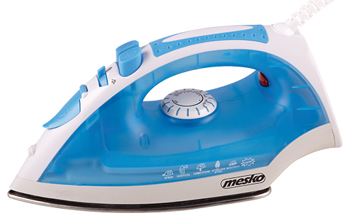 Mesko Home Ms 5023, Trocken- & Dampfbügeleisen, Edelstahl-Bügelsohle, 60 G/Min, Blau, Weiß, 35 G/Min, 2200 W