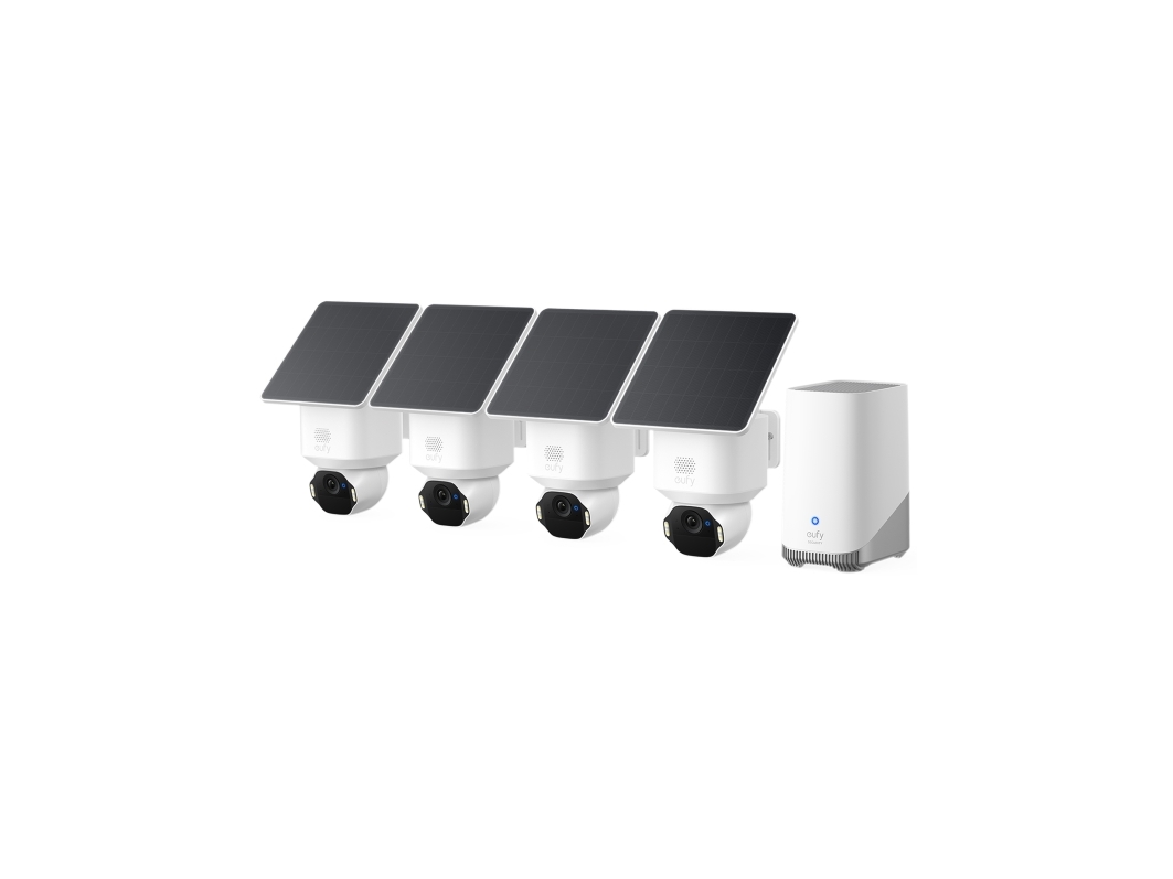 Eufy Solocam E42 + Homebase S380, Ip-Sicherheitskamera, Innen & Außen, Kabellos, Decke/Wand, Weiß, Patrone (Form)
