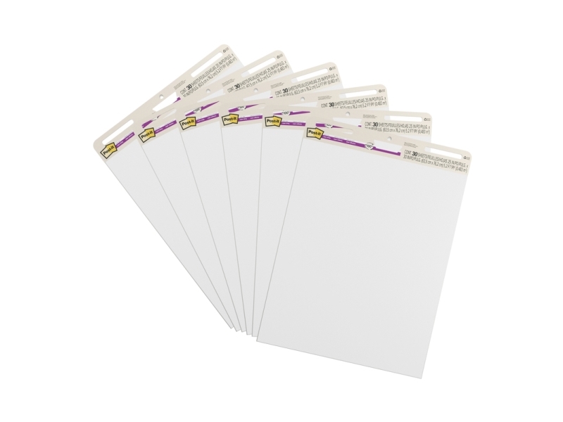 Flipover, Post-it, hvid, 635x762 4+2 Blokke, blok a 20 ark - (6 stk.)