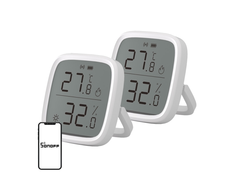 Sonoff ZigBee temperatur- og fugtsensor SNZB-02D 2-pak