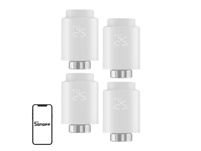 SONOFF ZigBee TRVZB termostatisk top, 4-pak