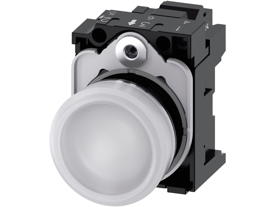 Siemens 3SU1156-6AA60-3AA0 lysindikator, 22 mm, rund, hvid, IP67, IP69K, 59 g, 60 mm, 136 mm, 55 mm