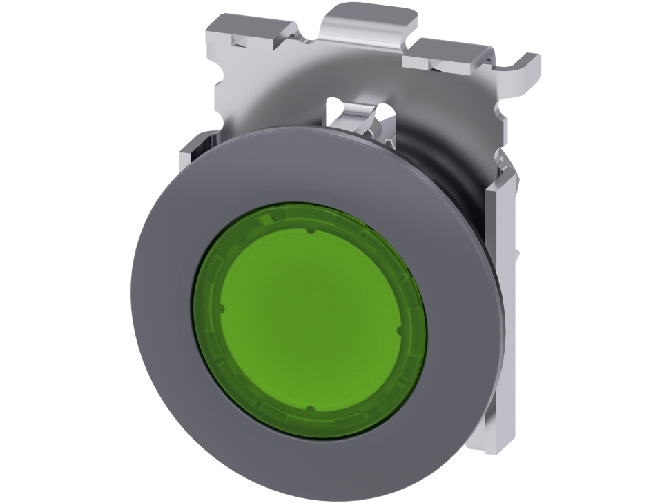 Siemens Leuchtdrucktaster, Gruen, 64 G, 50 Mm, 30 Mm, 30 Mm