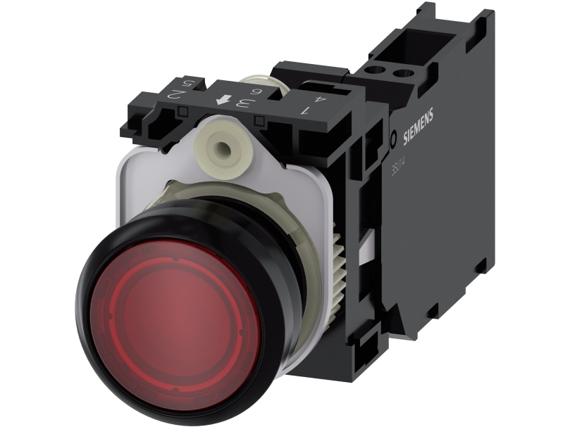 Drucktaster Licht 22Mm Rund Pla Rot 1No1nc 24