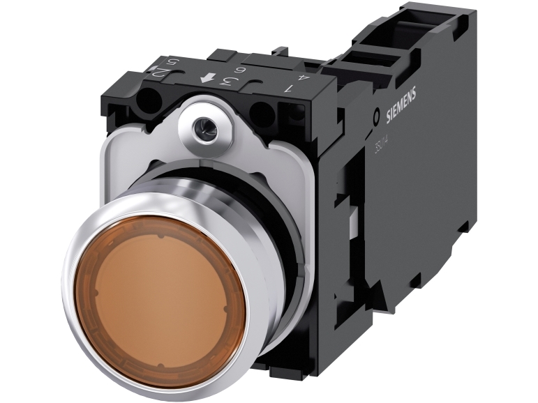 Siemens 3Su1153-0Ab00-1Fa0 Trykknap, 22 Mm, Rund, Rød, Ip67, Ip69k, 2,23 Cm, 60 Mm, 120 Mm, 30 Mm, 84 G
