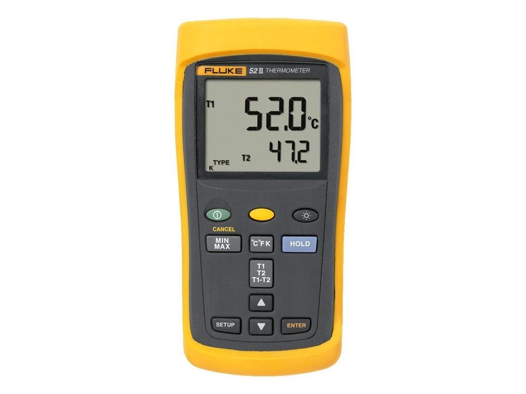 Fluke -52-2 60HZ, 86 mm, 38 mm, 173 mm, 400 g, Keltainen, Harmaa, °C, F, K