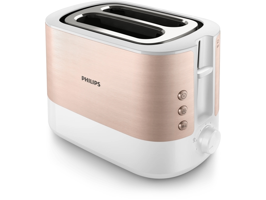 Philips Viva Collection HD2638/11, 2 skive(r), Roseguld, Hvid, Metal, 950 W, 230 V, 1050 W