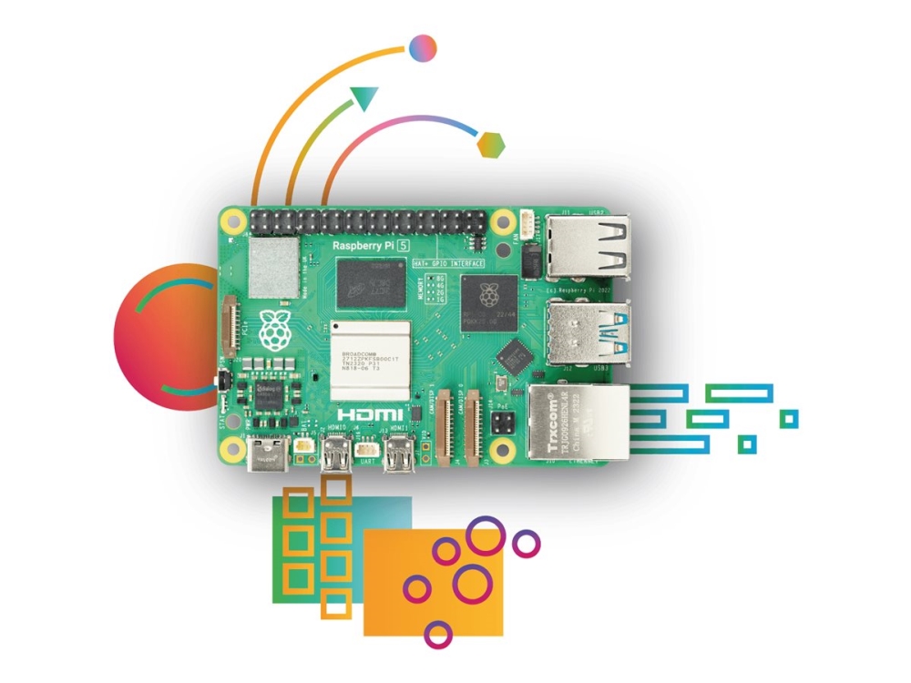 Pi 5 Model B - Dator med ett kort - Broadcom BCM2712 / 2.4 GHz - RAM 2 GB - 802.11a/b/g/n/ac, Bluetooth 5.0