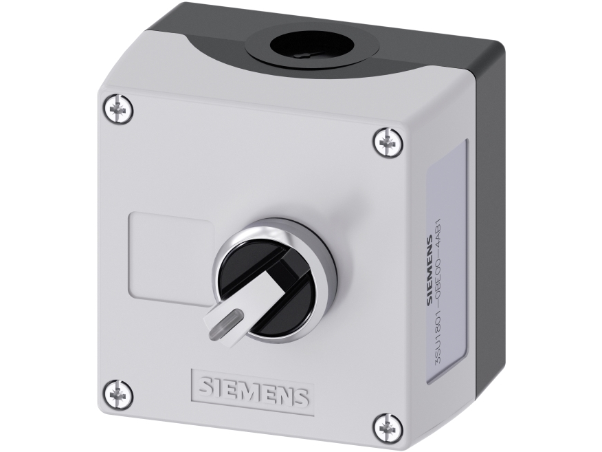 Siemens Kontrolstation Med Vælgerkontakt, Sort, 1 No-Kontakt, Fjederklemme (3Su1801-0Be00-4Ab1)
