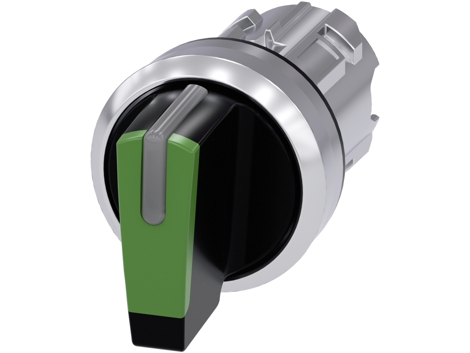 Siemens Vippekontakt Med Belysning, 22 Mm Rund, Metal, Grøn, Ip67, Ip69k, 2,23 Cm, 30 Mm, 100 Mm, 30 Mm, 53 G