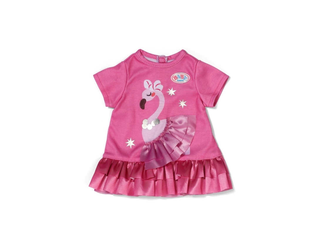 Baby Born - Kjole Med Flamingo Til Dukke - 43 Cm
