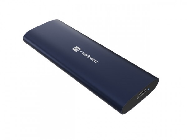 Natec Rhino M.2 Nvme Lite Externes Ssd-Gehäuse, Usb-C 3.2 Gen 2, Stahl, Dunkelblau