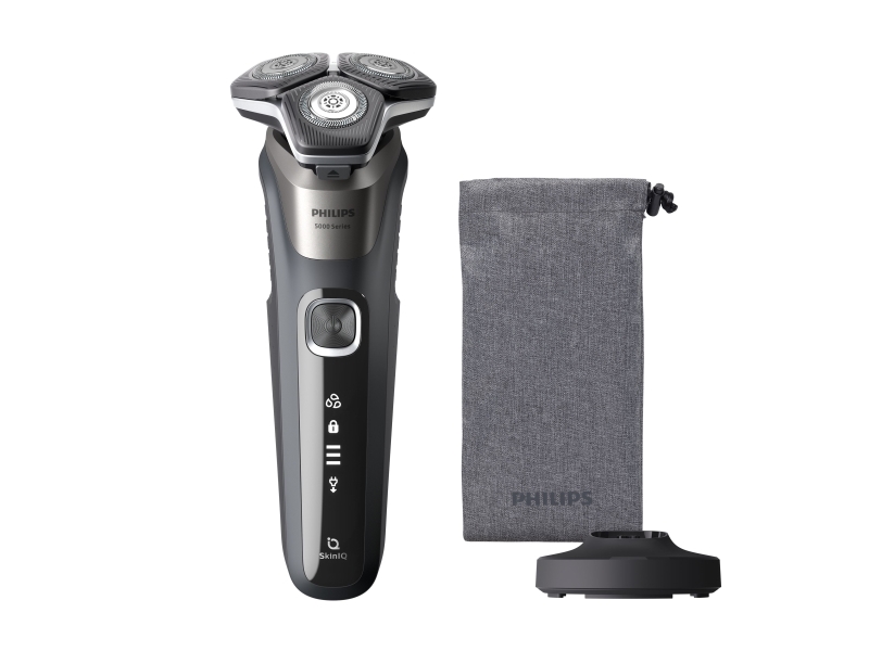 Philips Shaver Series 5000 S5887/13 Elektrisk Wet & Dry-Shaver, Rotations Shaver, Grå, Steelprecision Blades, Knapper, Led, Sh71
