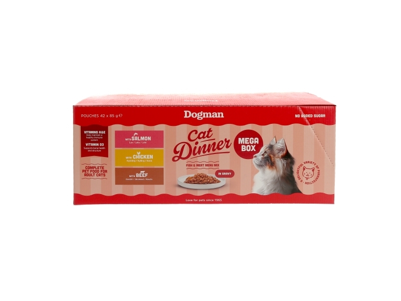 Dogman Kattemad Cat Dinner Mega Box Gravy vådfoder 42x85g