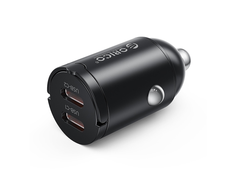 Autoladegerät Orico Miniring, 30W, 3A, 2 X Usb-C, Schwarz