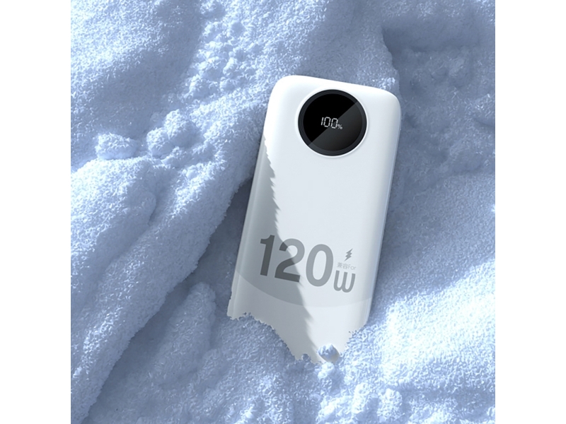 Powerbank Dudao K13 10000mAh med indbygget kabel - hvid