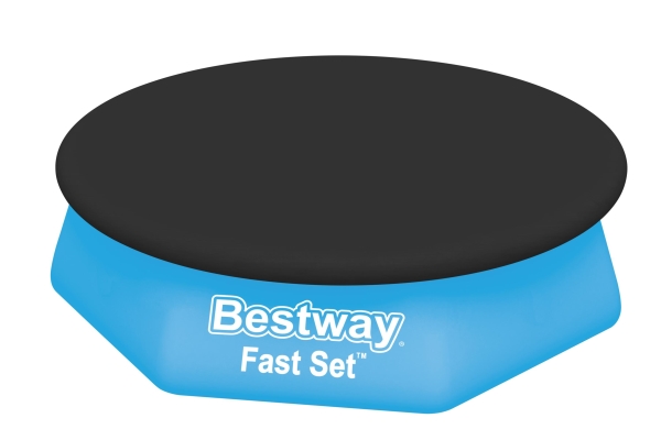 Bestway 58032 / 24, Sikkerhedsafdækning til swimmingpool, Pool over jorden, Rund, Sort, PVC, Polypropylen (PP), Fits 2.44m (8'') Fast Set Pools