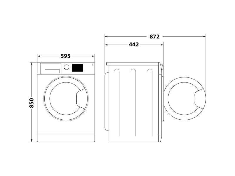 Whirlpool WRSB 7259 BB EU, Frontmatet, 7 kg, B, 78 dB, 1151 RPM, B