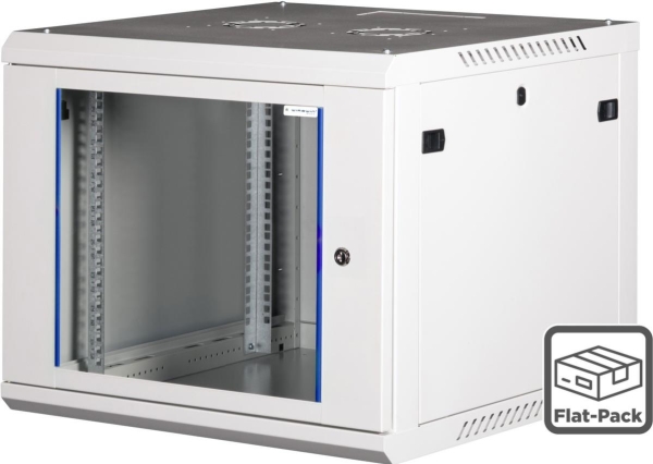 Wirewin Wcab Ps3 600×600×12U Fp, Wandmontiertes Gestell, 12U, 100 Kg, Rack-Schienen, 19,2 Kg, Hellgrau