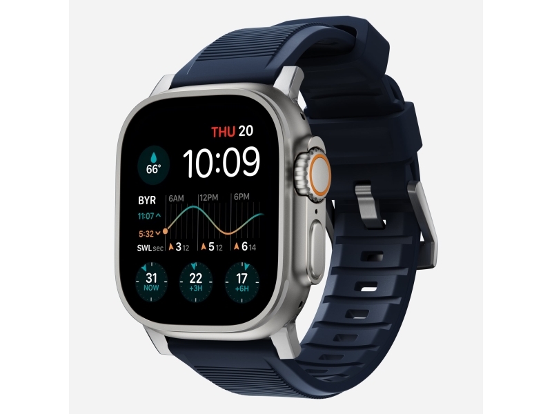 Nomad Nm01296485, Band, Smartwatch, Blå, Apple, Watch 49Mm, 46Mm, 45Mm, 44Mm, And 42Mm (Ultra 1-3, Series 1-11, And Se), Gummi