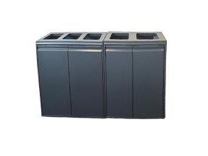 Müllbehälter 2X80 L Offener Deckel Grau Sampak-Set