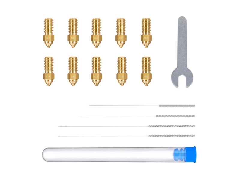 ELEGOO Neptune 4/4 Pro mässingsmunstyckessats (0,2 mm x2, 0,4 mm x4, 0,6 mm x2, 0,8 mm x2)