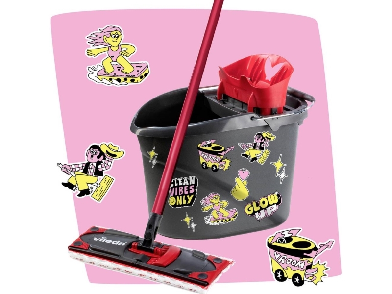 Vileda 183751 Vileda Ultramax My Style Box – Cleaning Lovers Bodenwischset Anthrazit, Rot 1 Stück
