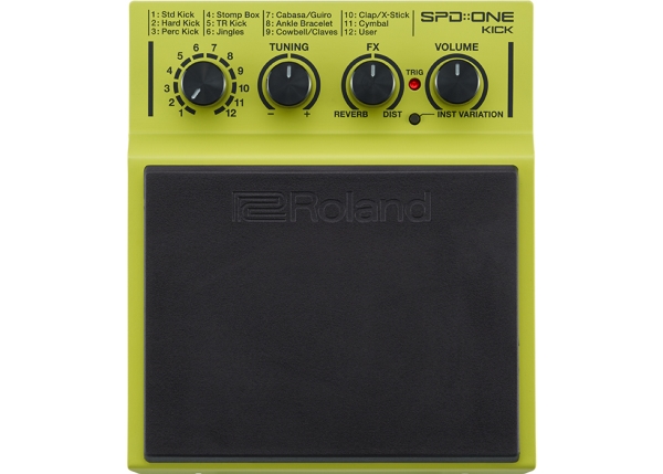 Roland SPD ONE KICK, Efterklang, Sort, Gul, USB Type-B, 6,3 mm, Vekselstrøm, Batteri, AA