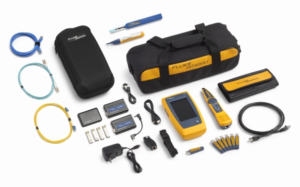 Fluke LIQ-KIT-FMC, Fiberkabeltester, InGaAs (Indium Gallium Arsenid) sensor, RJ-45, 300 m, Grå, Gul, 3,6 V
