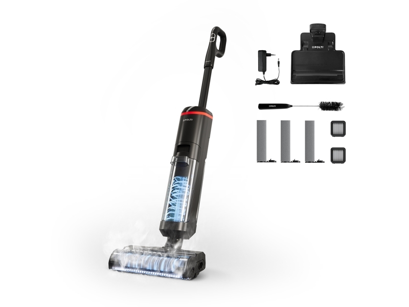 Polti Rollysteam Wd40c, 3-I-1-Stavstøvsuger, Poseløs, Sort, Rød, 0,8 L, 0,6 L, 0,8 L