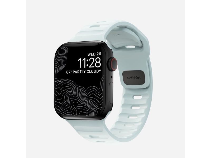 Nomad Sportarmband Apple Watch 42Mm/41Mm/40Mm/38Mm - Ice Blue Glow (Weiß, Leuchtet Blau Im Dunkeln)