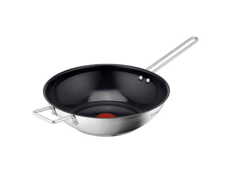 Tefal Nordica H8711955, Rund, wok-/stir-fry-pande, sort, rustfrit stål, keramisk, rustfrit stål, 1 stk.