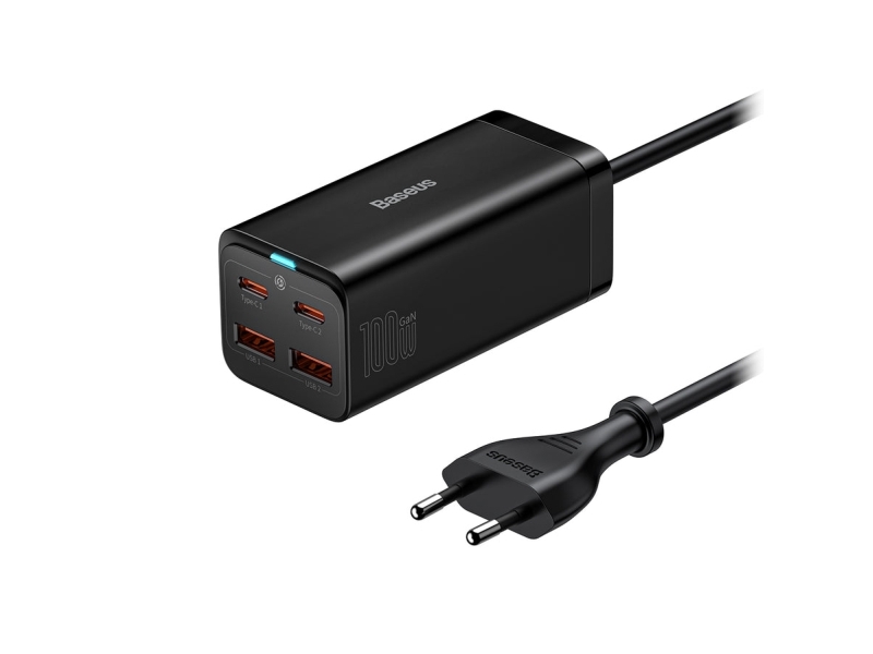 Baseus Gan3 Pro Netoplader 2Xusb-C + 2Xusb, 100W (Sort)