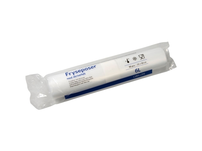 Fryseposer, 32 µm, 250 x 500 mm, LD-PE transparent, 6 l, rulle a 30 stk Fødevaregodkendt