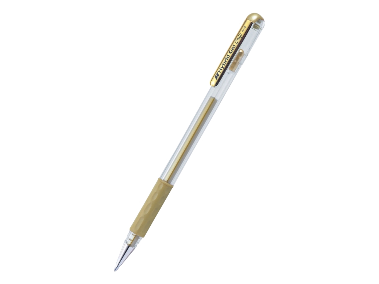 Pentel K118, Verschlossener Gelschreiber, Gold, Gold, 0,35 Mm, Fettdruck, Beidhändig
