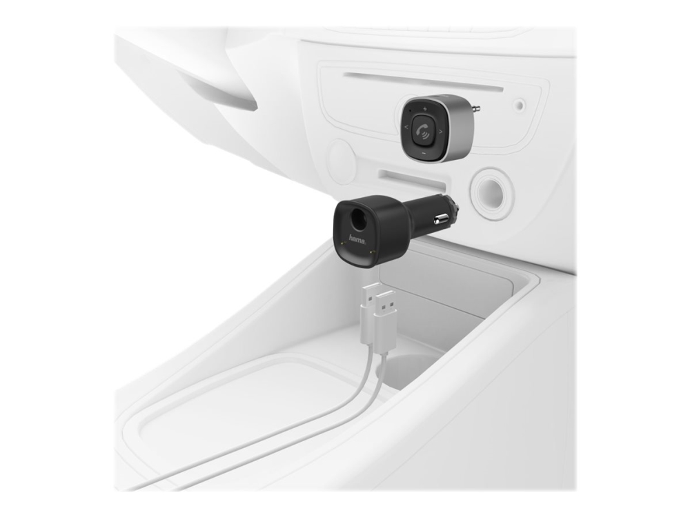 Hama - Bluetooth trådløs audiomodtager/håndfri for mobiltelefon, højttaler, tablet, digital afspiller - med 3,5 mm stik og USB-oplader - sort, grå