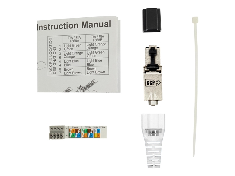 Scp 10G-Fp, Rj-45, Silber, Weiß, Stecker, Gerade, 22/26, Poe+