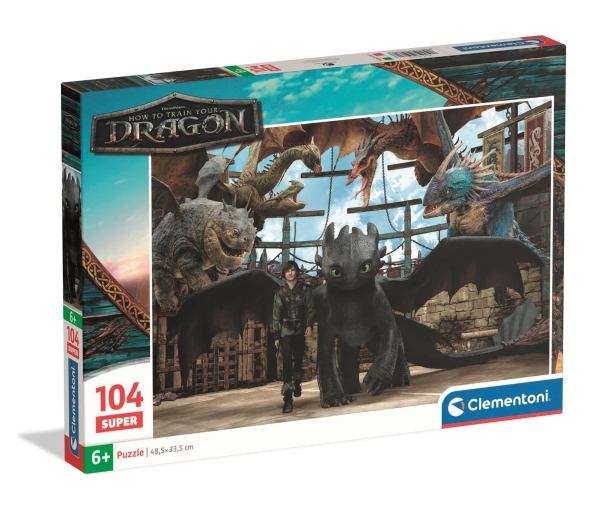 Clementoni Puslespil Super How To Train Your Dragon, 104 Brikker